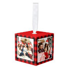 Your Family 4 Photo Collage Red Plaid