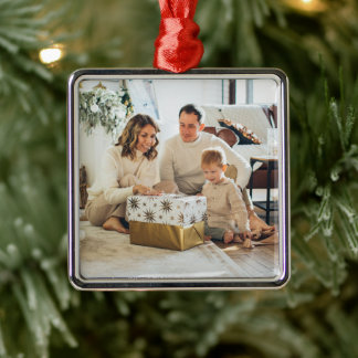 Your family Christmas photo Metal Ornament