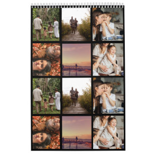 Your  Family Custom Photo Calendar Black 2026