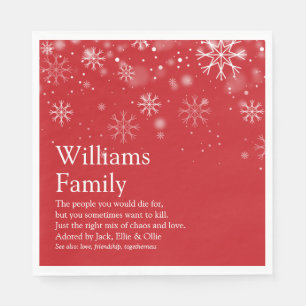Your Family Definition Personalised Christmas Napkin