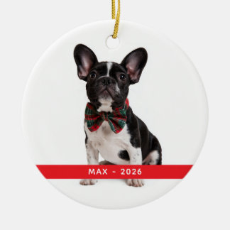 Your Family Dog Christmas Photo Ceramic Ornament