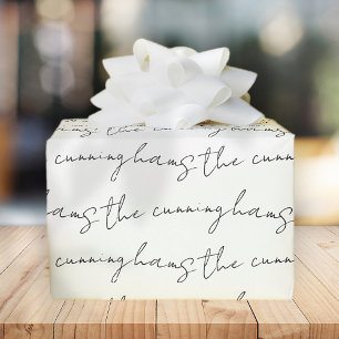 Your Family Name Black and White All Occassion Wrapping Paper