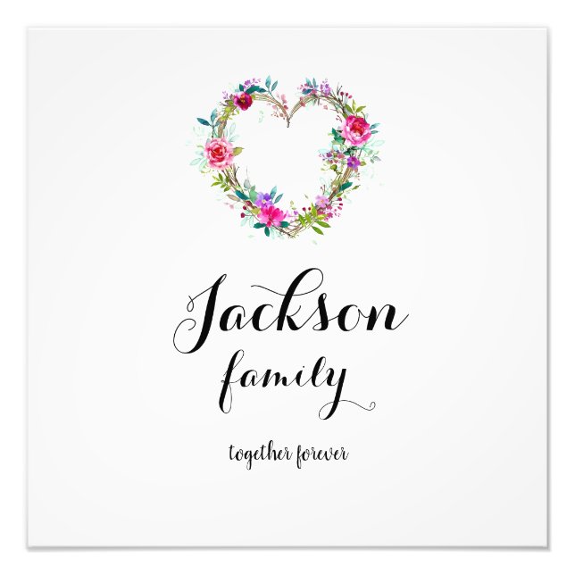Your family name Photo Enlargement Print (Front)