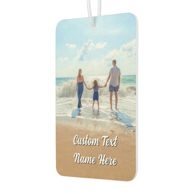 Your Family Photo Car Air Freshener Custom Text (Left)