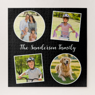 Your Family Photo Collage 4 Pictures Personalised Jigsaw Puzzle