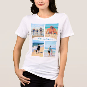 Your Family Photo Collage Custom Text Personalised Tri-Blend Shirt