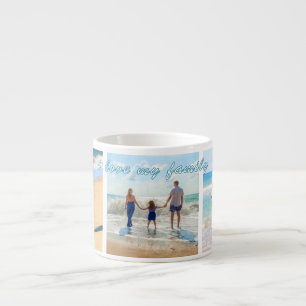 Your Family Photo Collage Espresso Mug with Text
