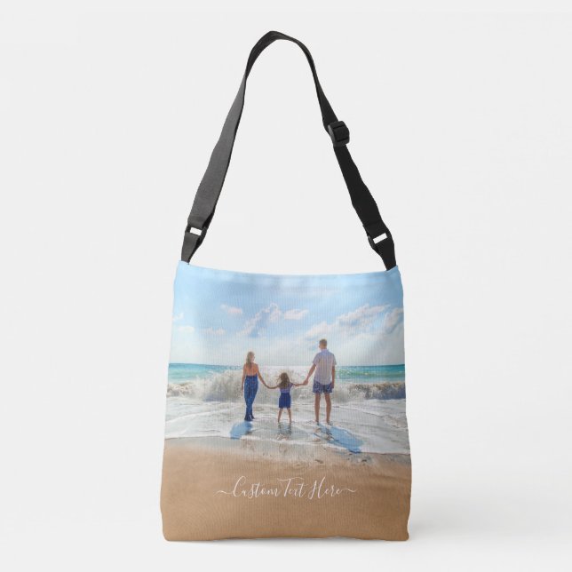 Your Family Photo Crossbody Bag with Custom Text (Back)