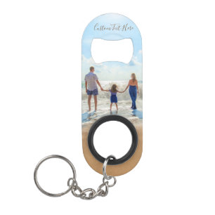 Your Family Photo Keychain Bottle Opener with Text