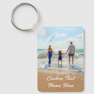 Your Family Photo Keychain Gift Custom Text Name