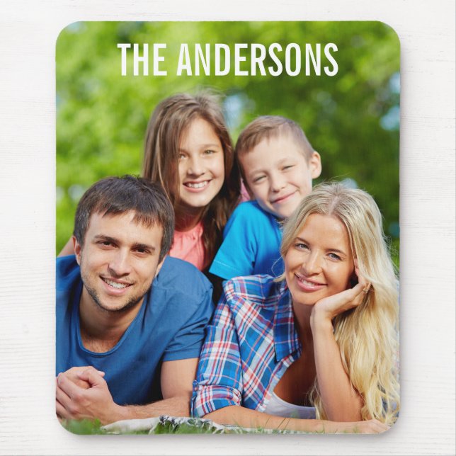 Your Family Photo & Name Mousepad L (Front)