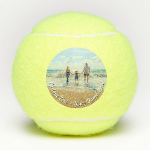 Your Family Photo Tennis Balls Personalised Text