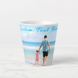 Your Family Photo Text Latte Mug with Custom Text