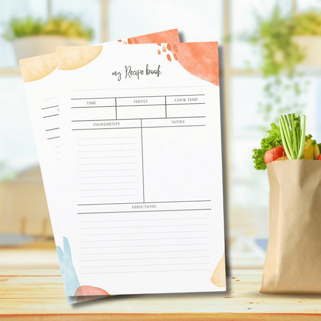 Your Family Recipe Paper Sheets (Creator Uploaded)