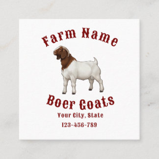 Your Farm Boer Goats Square Business Card
