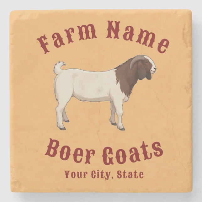 Your Farm Boer Goats Stone Coaster (Front)