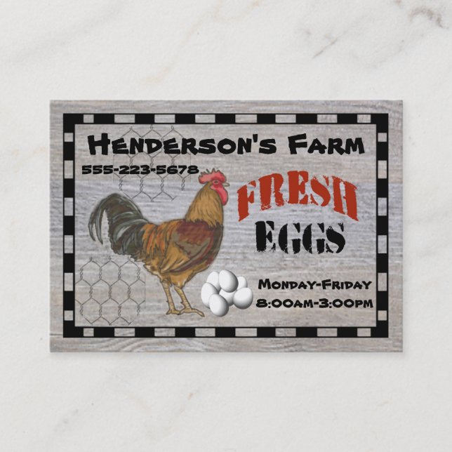 Your Farm Fresh Eggs Business Card (Front)