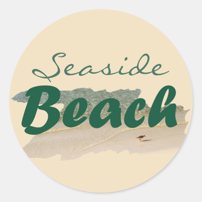 Your Fav Beach Deep Teal and Vanilla Custard  Classic Round Sticker (Front)