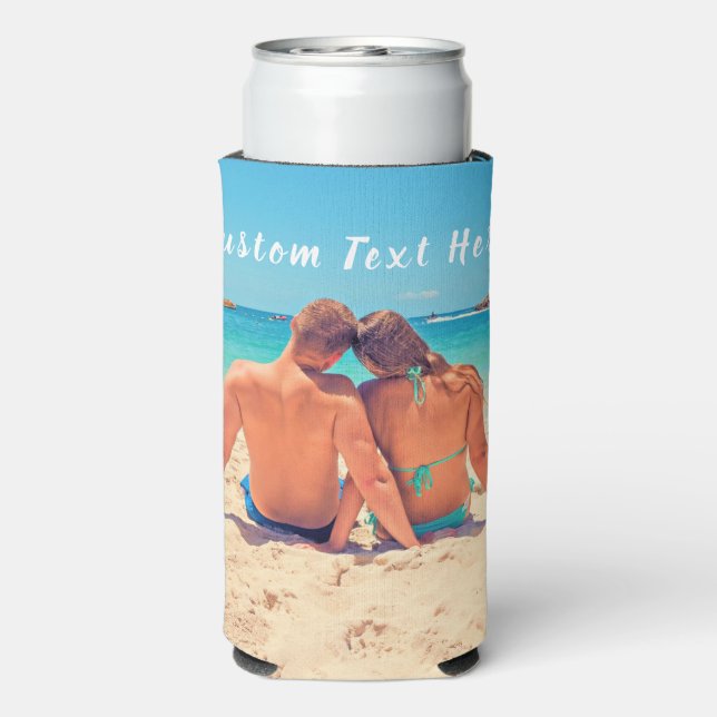 Your Favorite Photo Can Cooler with Custom Text (Seltzer Back)
