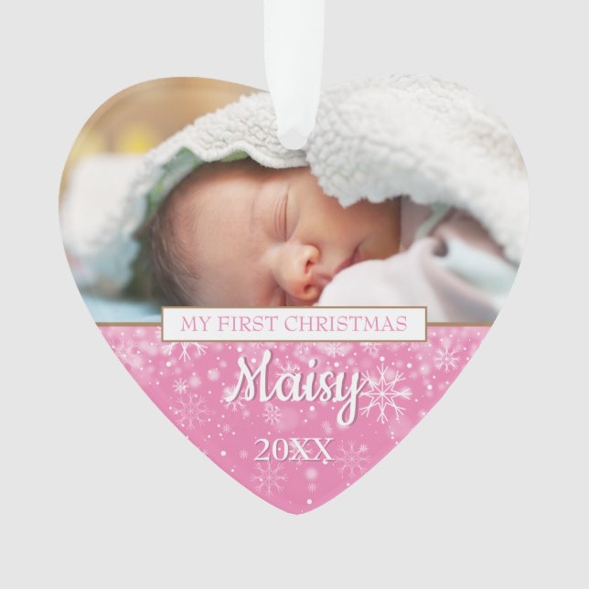 Your Favourite Baby Photos First Christmas Ornament (Front)