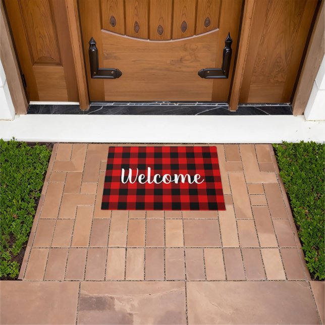 Your Favourite Colour Buffalo Check Doormat (Outdoor)