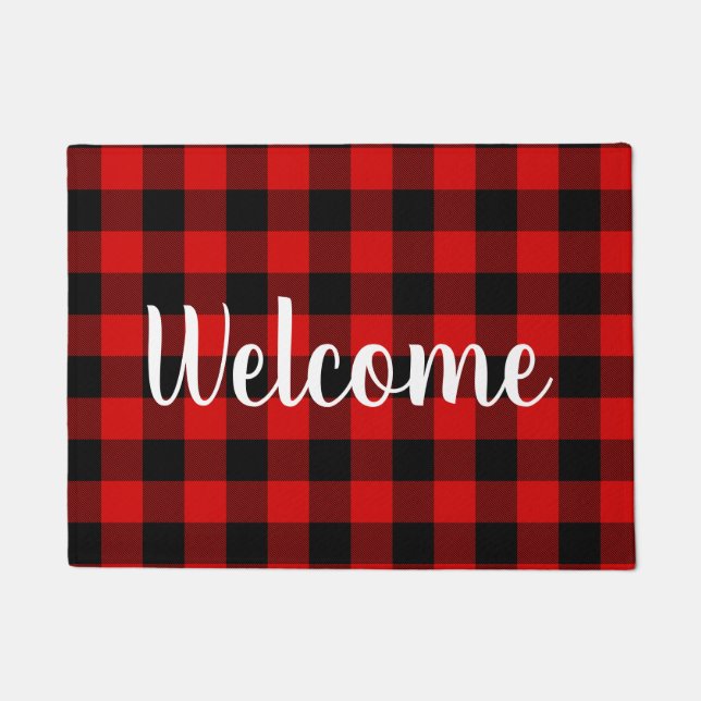 Your Favourite Colour Buffalo Check Doormat (Front)