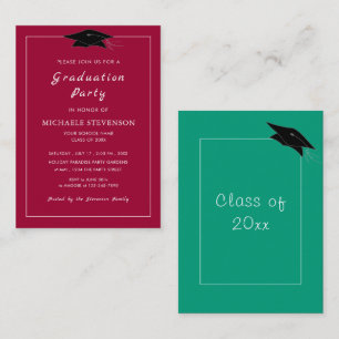 Your Favourite Colours & Font Graduation Invitatio Card