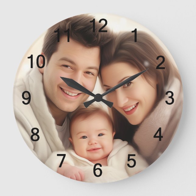 Your Favourite Family Photo wall Large Clock (Front)
