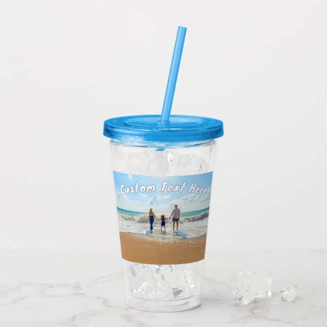 Your Favourite Photo Acrylic Tumbler Custom Text (Back Ice)