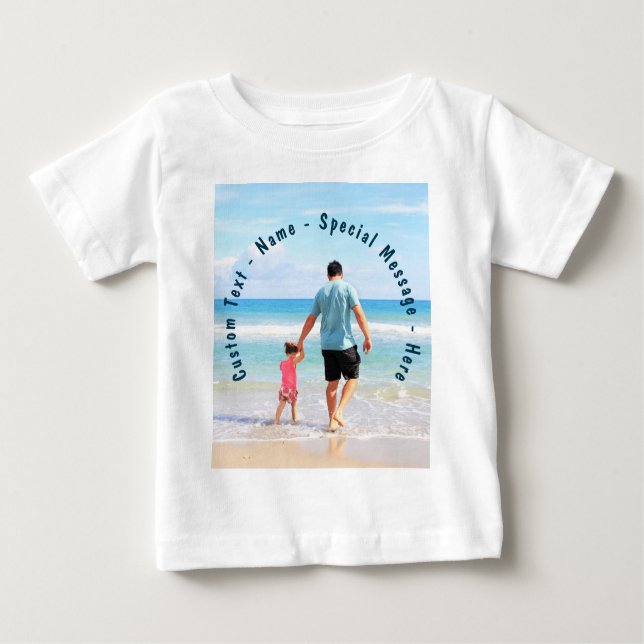 Your Favourite Photo Baby T-Shirt with Custom Text (Front)