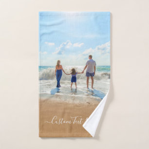 Your Favourite Photo Bath Towels with Custom Text
