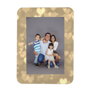 Your Favourite Photo Bokeh Hearts Frame Magnet