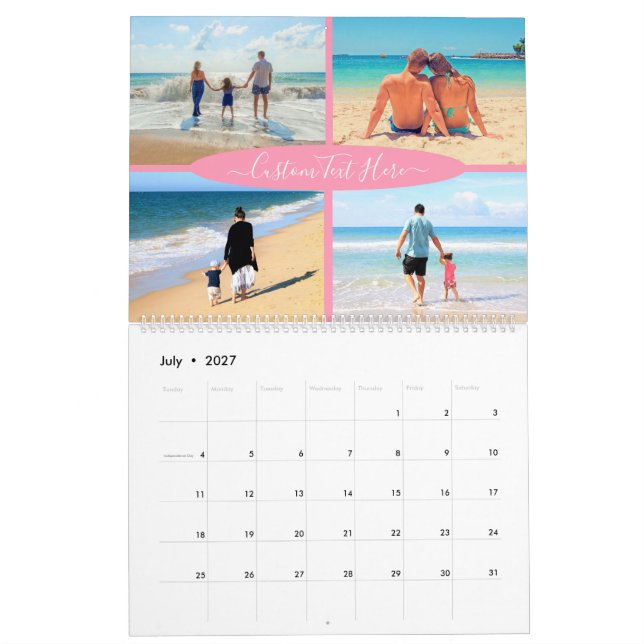 Your Favourite Photo Collage Calendar Custom Text (Jul 2027)