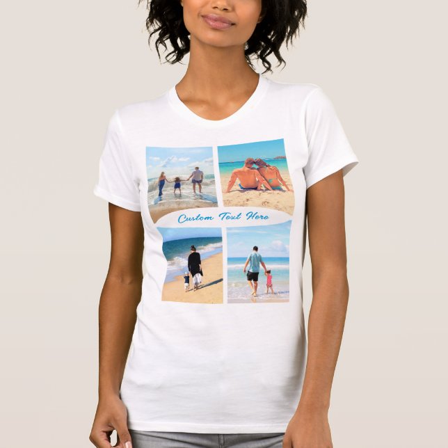 Your Favourite Photo Collage T-Shirt Custom Text (Front)