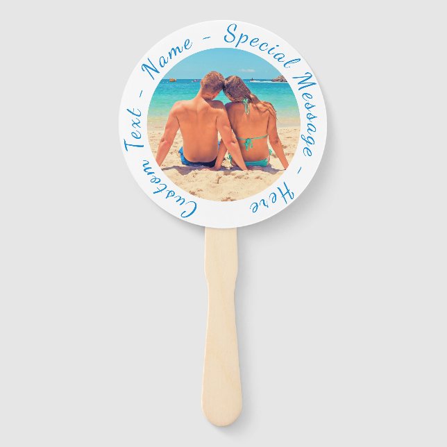 Your Favourite Photo Hand Fan with Custom Text (Front)
