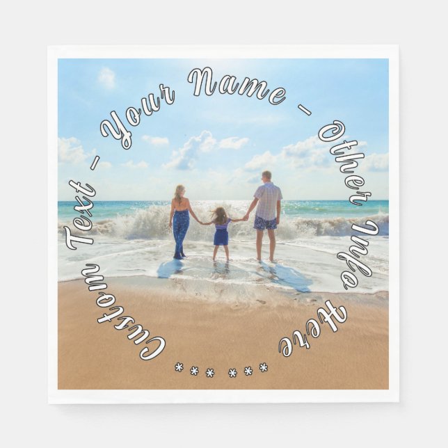 Your Favourite Photo Napkins with Custom Text Name (Front)