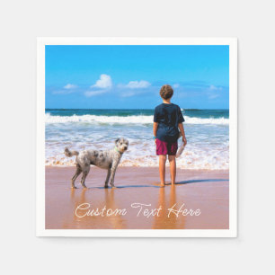 Your Favourite Photo Napkins with Custom Text Name