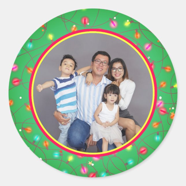 Your Favourite Photo Personalised Picture Christma Classic Round Sticker (Front)
