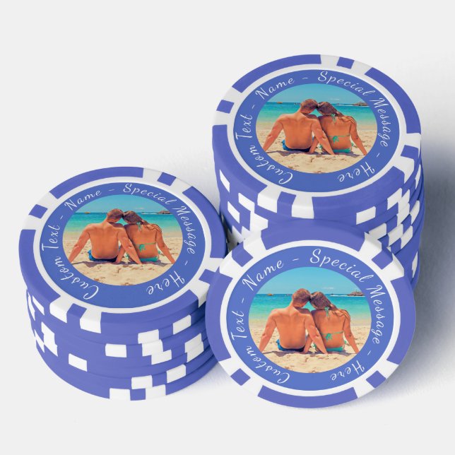 Your Favourite Photo Poker Chips with Custom Text (Stack)