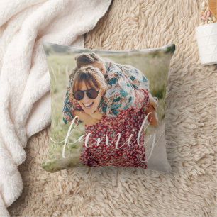 Your Favourite Photo Script Family Cushion