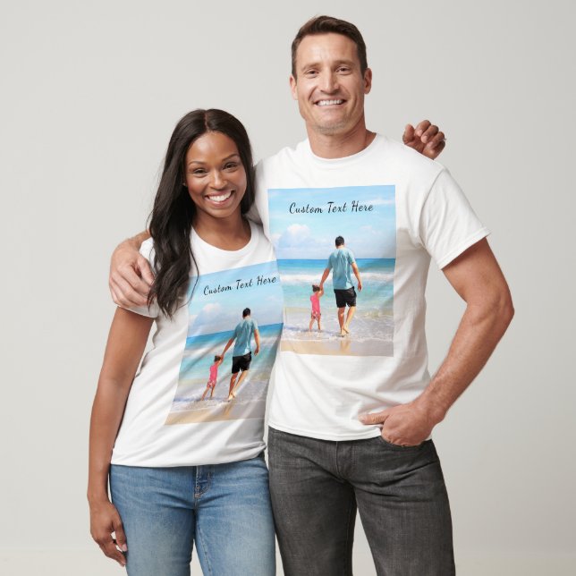 Your Favourite Photos T-Shirt with Custom Text (Unisex)