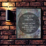Your Favourite Quote Dark Colourful Grunge on Circ Poster<br><div class="desc">The background is covered with an image depicting a scratched, distressed, vintage grunge graphic in messy dark colourful hues. You are welcome to replace this piece of digital art with your own, or with your favourite digital photo! Over that, a large translucent black circle helps your text to pop while...</div>