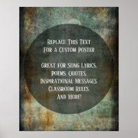 Your Favourite Quote Teal & Rust Grunges, Circle