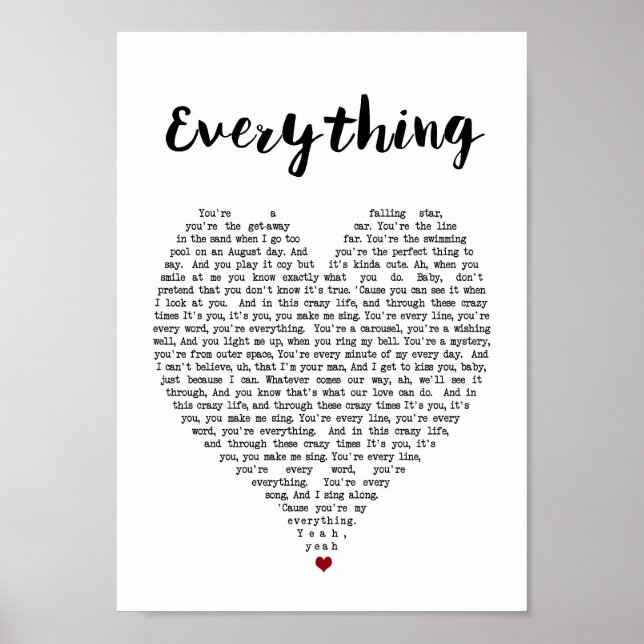 Your favourite song lyrics and music made into poster (Front)