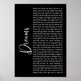 Your favourite song lyrics and music made into wal poster