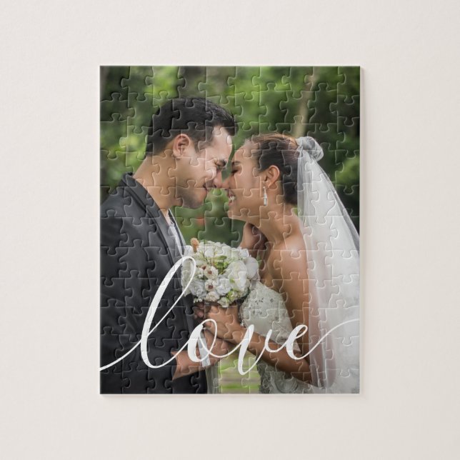 Your Favourite Wedding Photo Script Love Jigsaw Puzzle (Vertical)