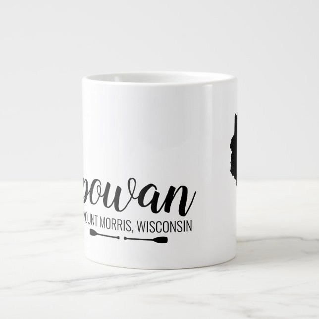 Your Favourite Wisconsin Lake With Canoe Paddles Large Coffee Mug (Front)