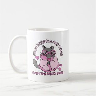 Your Feelings Are Valid Cat quote Coffee Mug