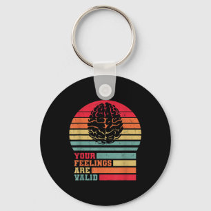 Your Feelings Are Valid Vintage Mental Health Awar Key Ring