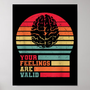 Your Feelings Are Valid Vintage Mental Health Awar Poster